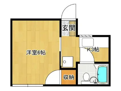 ハイツ山崎II(1K/2階)の間取り写真
