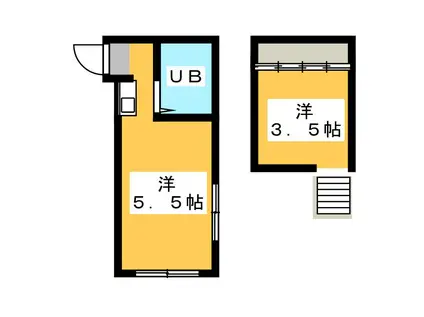 パンシオン新川崎NO.1(ワンルーム/2階)の間取り写真