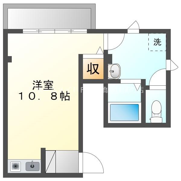 駅前ハイツ(ワンルーム/2階)の間取り写真