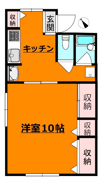 ハイツ寿(1K/1階)の間取り写真