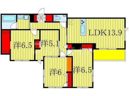 GRANDY VILLA OHTAKANOMORI II(4LDK/2階)の間取り写真