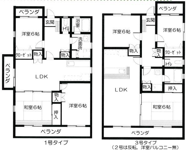 クラスサチ(3LDK/3階)の間取り写真