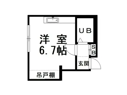 コーポ藤若草(ワンルーム/2階)の間取り写真