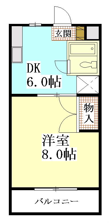 サンルミエール(1DK/3階)の間取り写真