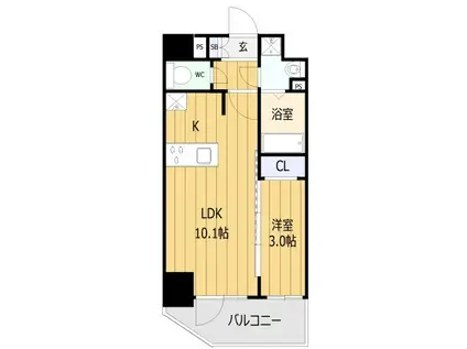 エスレジデンス福島玉川UNO(1LDK/13階)の間取り写真