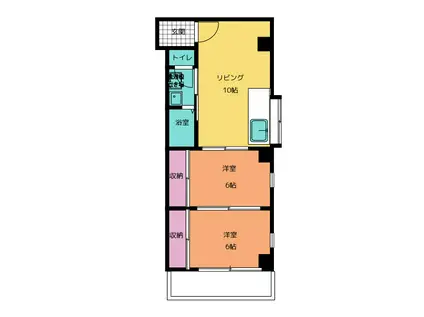 シティハイツ上面(2LDK/2階)の間取り写真