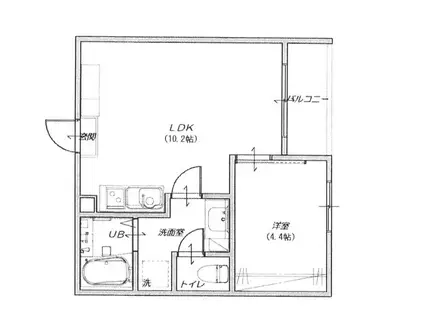 コンフォールモロエ A(1LDK/2階)の間取り写真