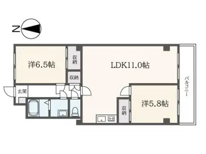 メゾン ド ピテュス(2LDK/1階)の間取り写真