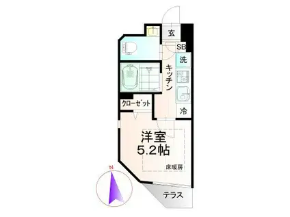 ピアコートTM東武練馬四番館(1K/1階)の間取り写真