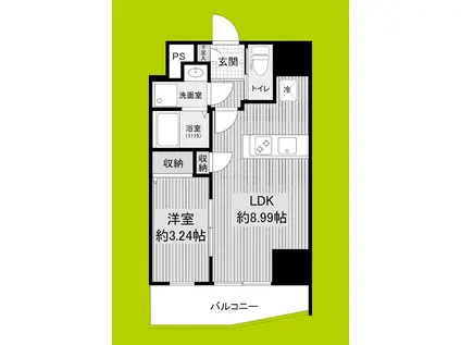 ARTIZA西長堀(1LDK/6階)の間取り写真