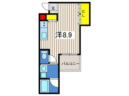 ヒルトップ野毛山(ワンルーム/2階)の間取り写真