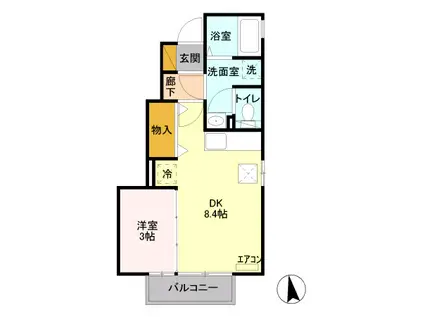 ヴィラ・ウッズ2番館(1LDK/1階)の間取り写真