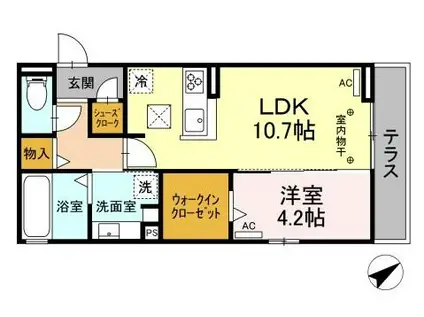GRACE TSUKATA(1LDK/1階)の間取り写真
