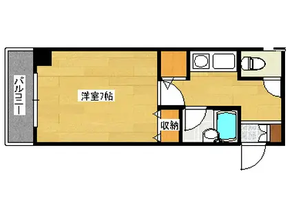 K・アルカディア(1K/4階)の間取り写真
