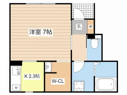 音羽町2号地AP(1K/1階)の間取り写真