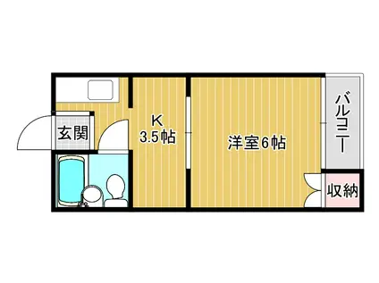 マンション大和(1K/1階)の間取り写真