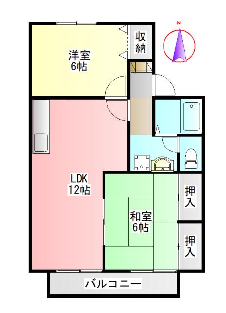 フォルビテッツァ赤坂(2LDK/1階)の間取り写真