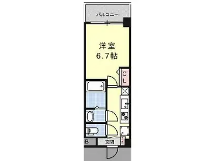 アドバンス神戸レイソレ(1K/4階)の間取り写真
