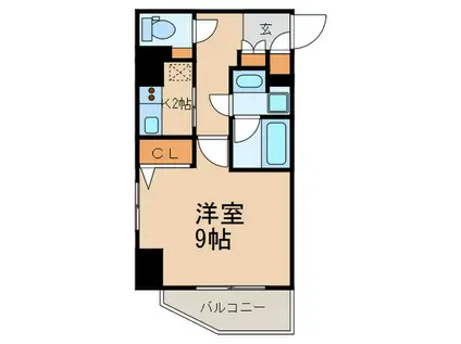 HF早稲田レジデンス(1K/2階)の間取り写真