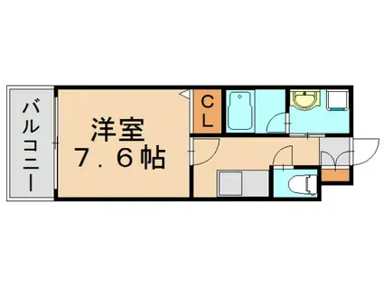エンクレスト大博通APEX(1K/4階)の間取り写真