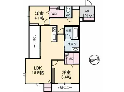 ベレオ22(2LDK/3階)の間取り写真