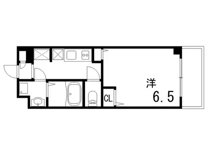 ポコアポコ芦屋(1K/6階)の間取り写真