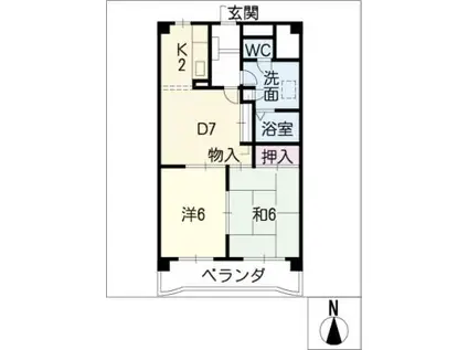 NAマンションⅠ(2DK/2階)の間取り写真