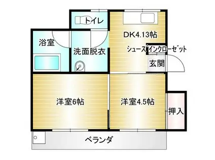 要Iマンション(2DK/2階)の間取り写真