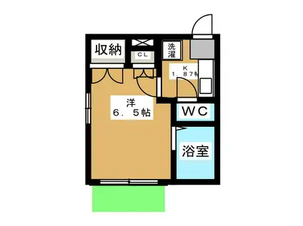 オークパレス(1K/1階)の間取り写真