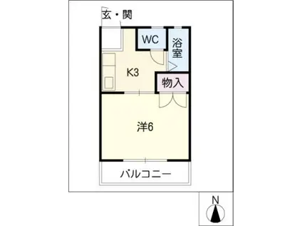 メゾン・エスポワール(1K/2階)の間取り写真