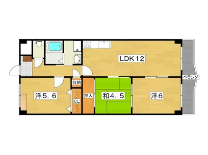キューライフ(3LDK/2階)の間取り写真