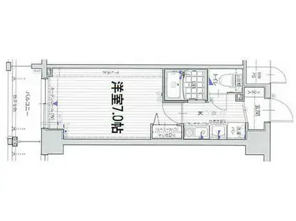 エスリード福島第3(1K/8階)の間取り写真