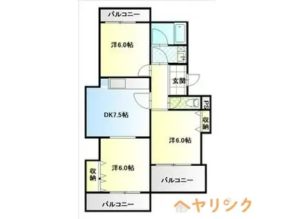 サンファミリア長久手I(3DK/2階)の間取り写真