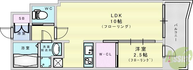 セレニテ西中島アリア弐番館(1LDK/13階)の間取り写真