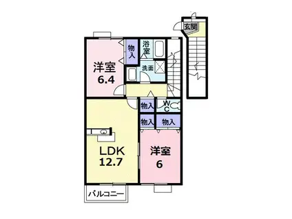 グラン・クールA棟(2LDK/2階)の間取り写真