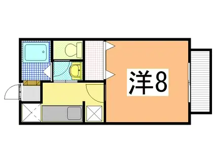 オーガスタグリーンC(1K/1階)の間取り写真