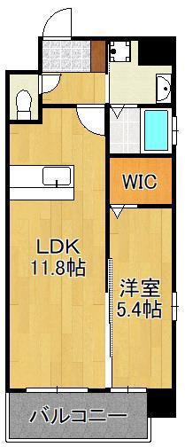 MUU.黒崎(1LDK/9階)の間取り写真