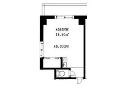 志村ビル(ワンルーム/4階)の間取り写真