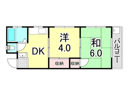マエダマンション(2DK/3階)の間取り写真
