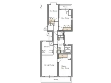 アソシエ―ル文京白山(3LDK/3階)の間取り写真