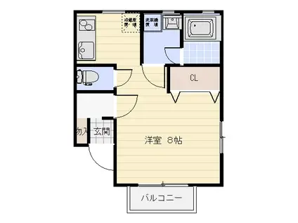 メイプルハイツQ(1K/1階)の間取り写真
