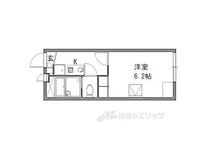 レオパレス隼(1K/1階)の間取り写真