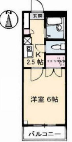 ハッピーハイツ今(1K/3階)の間取り写真