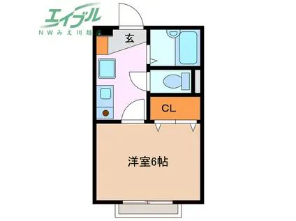 フジフラワーコーポ(1K/2階)の間取り写真