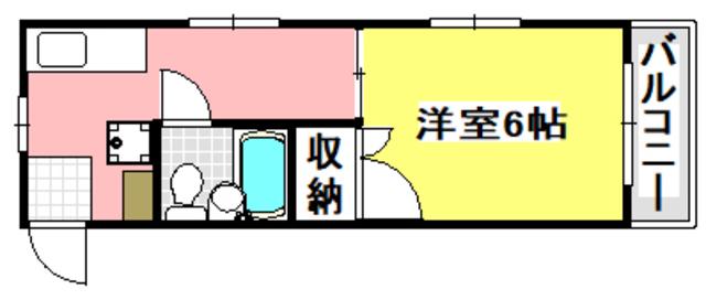 SEA SIDE(1K/3階)の間取り写真