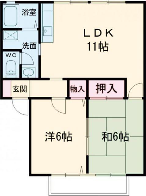 チェスナット(2LDK/2階)の間取り写真