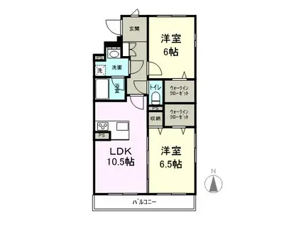 クレア松本(2LDK/1階)の間取り写真