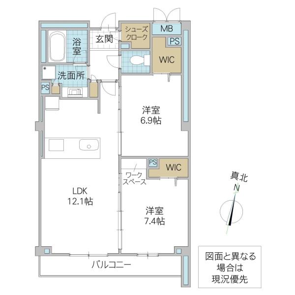 プライム フォレスト 百合ケ丘(2LDK/4階)の間取り写真