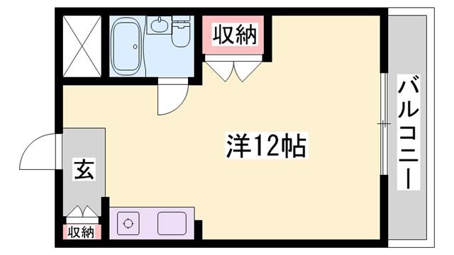 ハイツソレイユ(ワンルーム/4階)の間取り写真