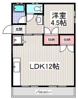 井上ハイツ(1LDK/3階)の間取り写真